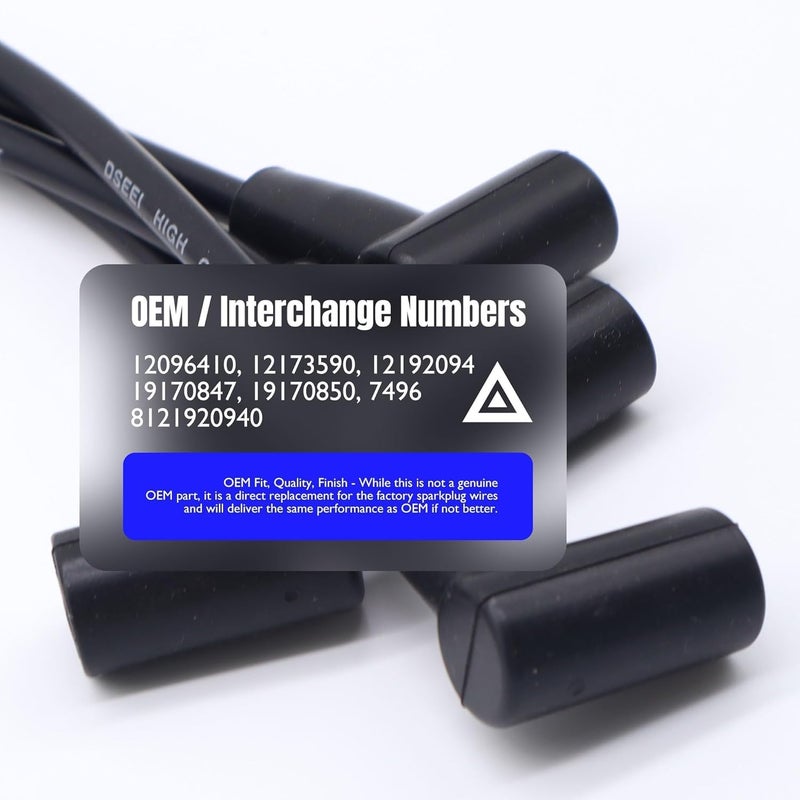 OXCANO 7543 Ignition Spark Plug Wires Set of 4 Compatible with Chevrolet S10 1998-2003, GMC Sonoma 1998-2003, Isuzu Hombre 1998 1999 2000 L4 2.2L - Image 4